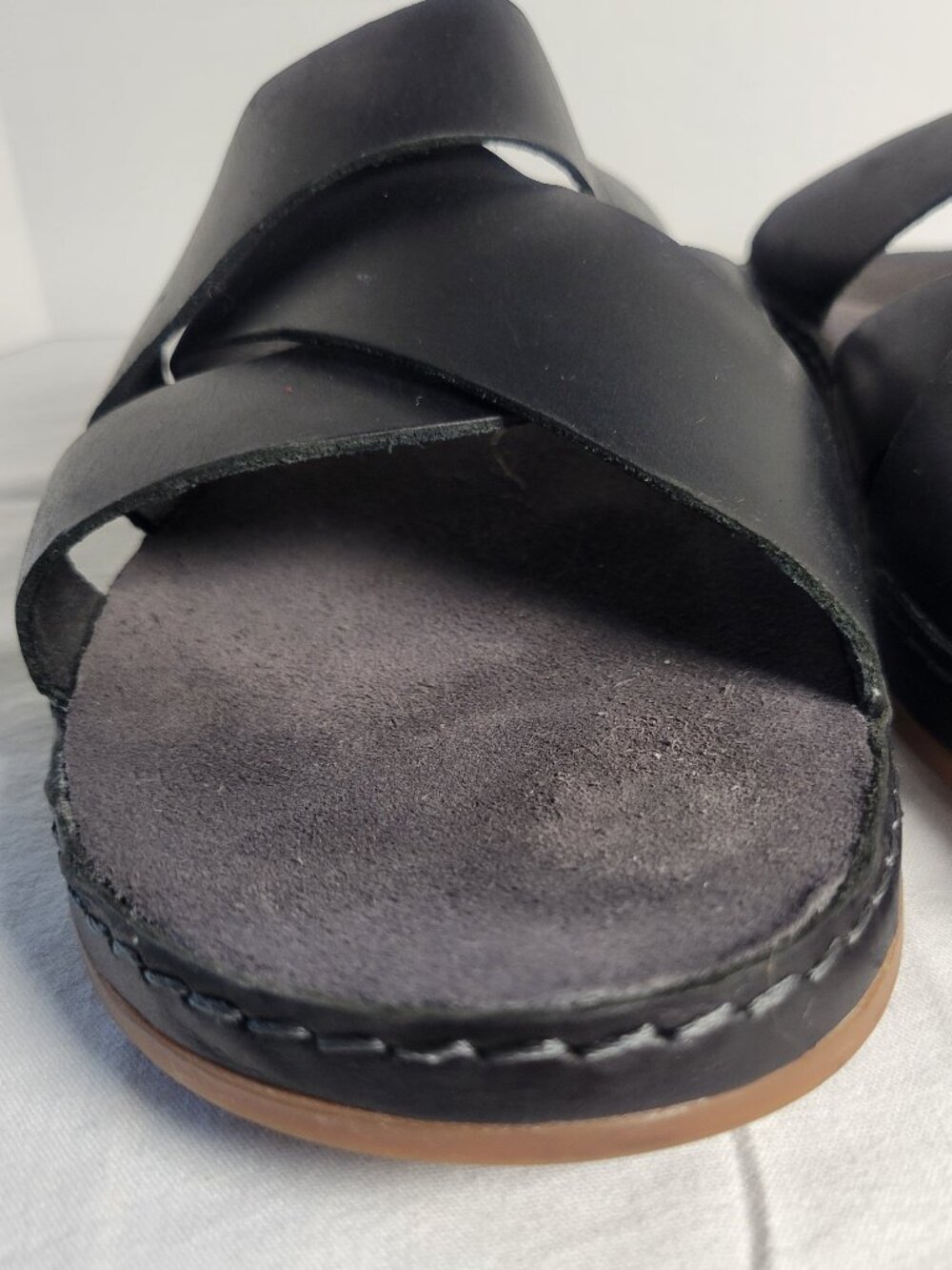 Chaco Wayfarer Black Leather Slide Sandals Women's 11 EU 42 - Picture 4 of 11
